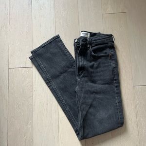 Agolde Black High Rise Stovepipe Jeans in Metal